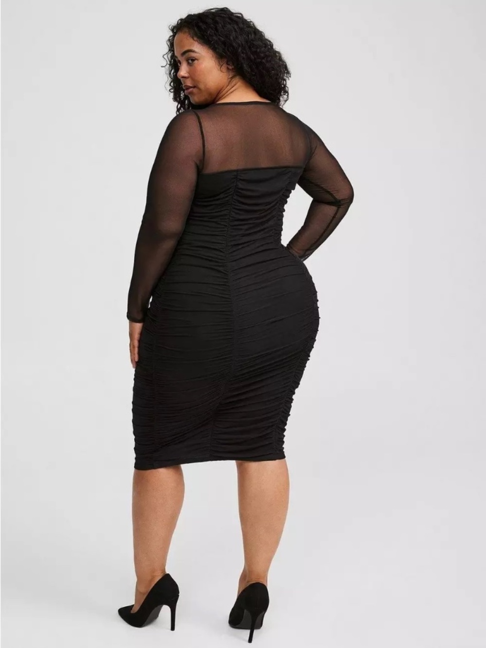Torrid Mesh Long Sleeve Bodycon Dress NWT Size 3X - Picture 3 of 6
